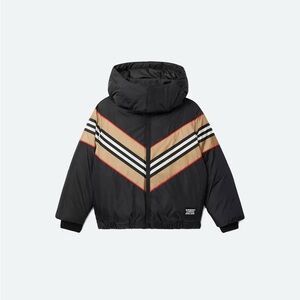 Burberry Black Chevron Down Puffer Jacket - unisex kids or fits women’s XS-M